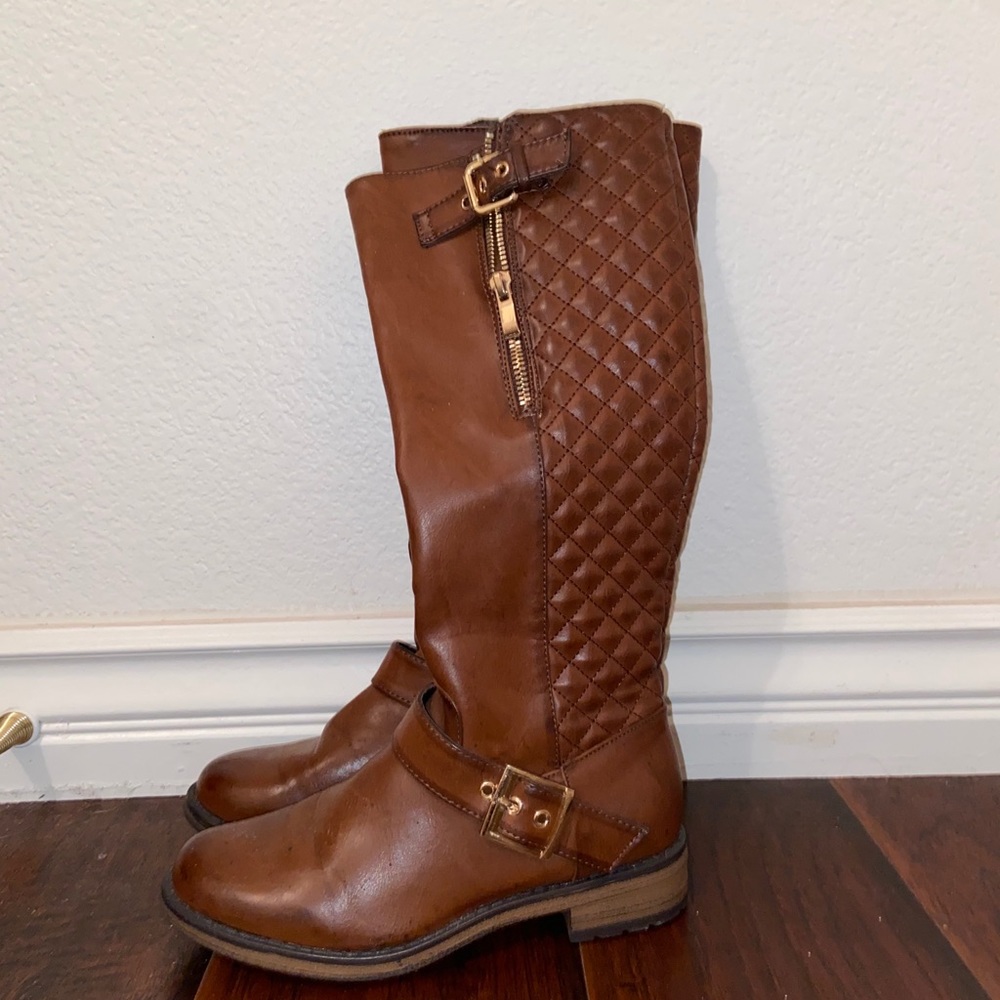 Genuine leather brown boots